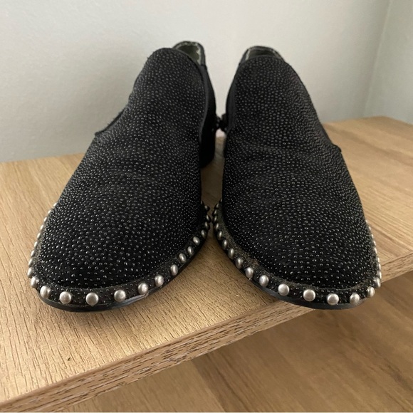 Adrianna Papell Black Leather Studded Loafers - Picture 4 of 11